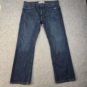 Levis 514 Jeans Mens 40x32 Blue Denim Slim Fit Straight Leg Whiskering Y2k